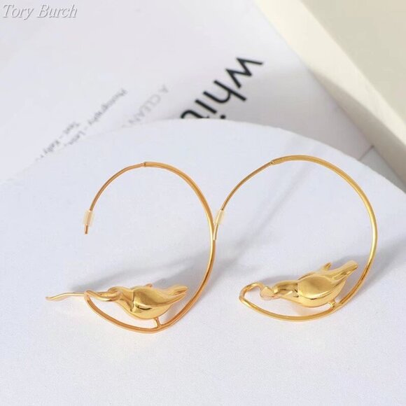 Tory Burch matte gold earrings - Picture 1 of 5